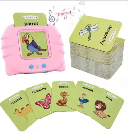 Flash Cards Alphabet Custom Flash Card Reader for Kids Compact Educational Audio Language Flash Cards for Toddlers