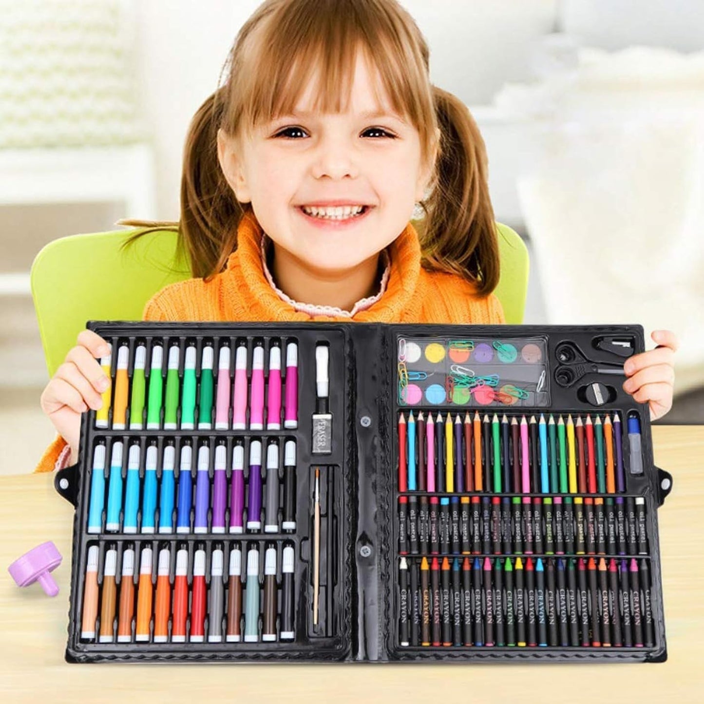 Shuban Art Supplies For Kids Deluxe Kids Art Set, Black