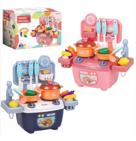 Children's Simulation Girl Cooking Family Toy Mini Kitchen Set