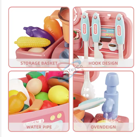 Children's Simulation Girl Cooking Family Toy Mini Kitchen Set