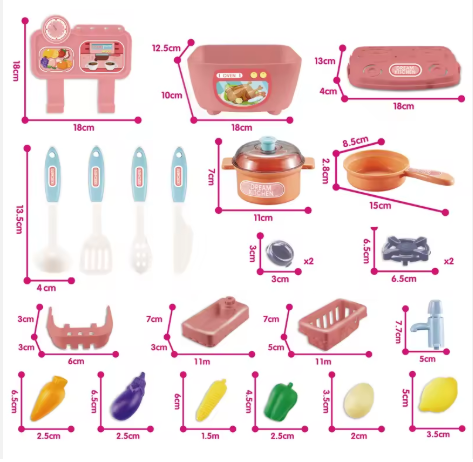 Children's Simulation Girl Cooking Family Toy Mini Kitchen Set
