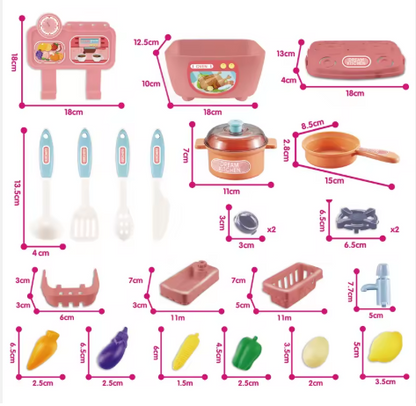 Children's Simulation Girl Cooking Family Toy Mini Kitchen Set