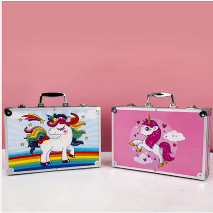 Bview Art 145 Pieces-set Double Aluminum Box Children's Brushes Painting Set Colored Pencil Watercolor Pens Crayons Art Supplies