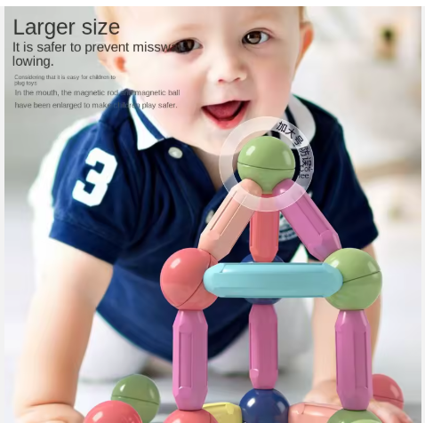 Factory Direct Educational 3D Assembly Building Blocks Set Magnetic Sticks Balls Rods for Kids Development Plastic Steam