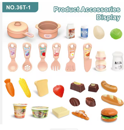 Wholesale Children Kitchen Play House Toys Kitchen Dining Table With Light Automatic Faucet Model Simulation Cooking Game