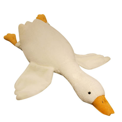 Tiowo Giant White Goose Stuffed Animal Huge Duck Soft Toys Cuddly Plush Toys Big Long Swan Doll Kids Plush Pillow Sleeping Hugging Bolster Pillow Cushion for Bed Sofa Floor (White,130cm/51inch)