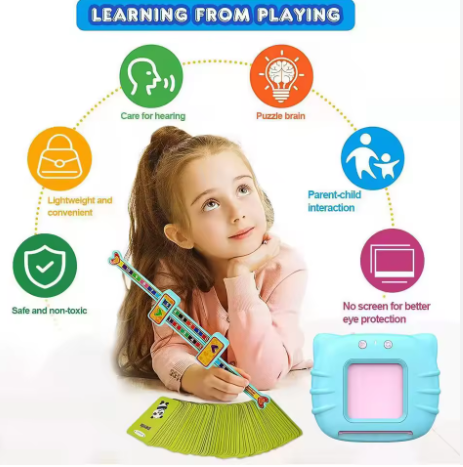 Flash Cards Alphabet Custom Flash Card Reader for Kids Compact Educational Audio Language Flash Cards for Toddlers