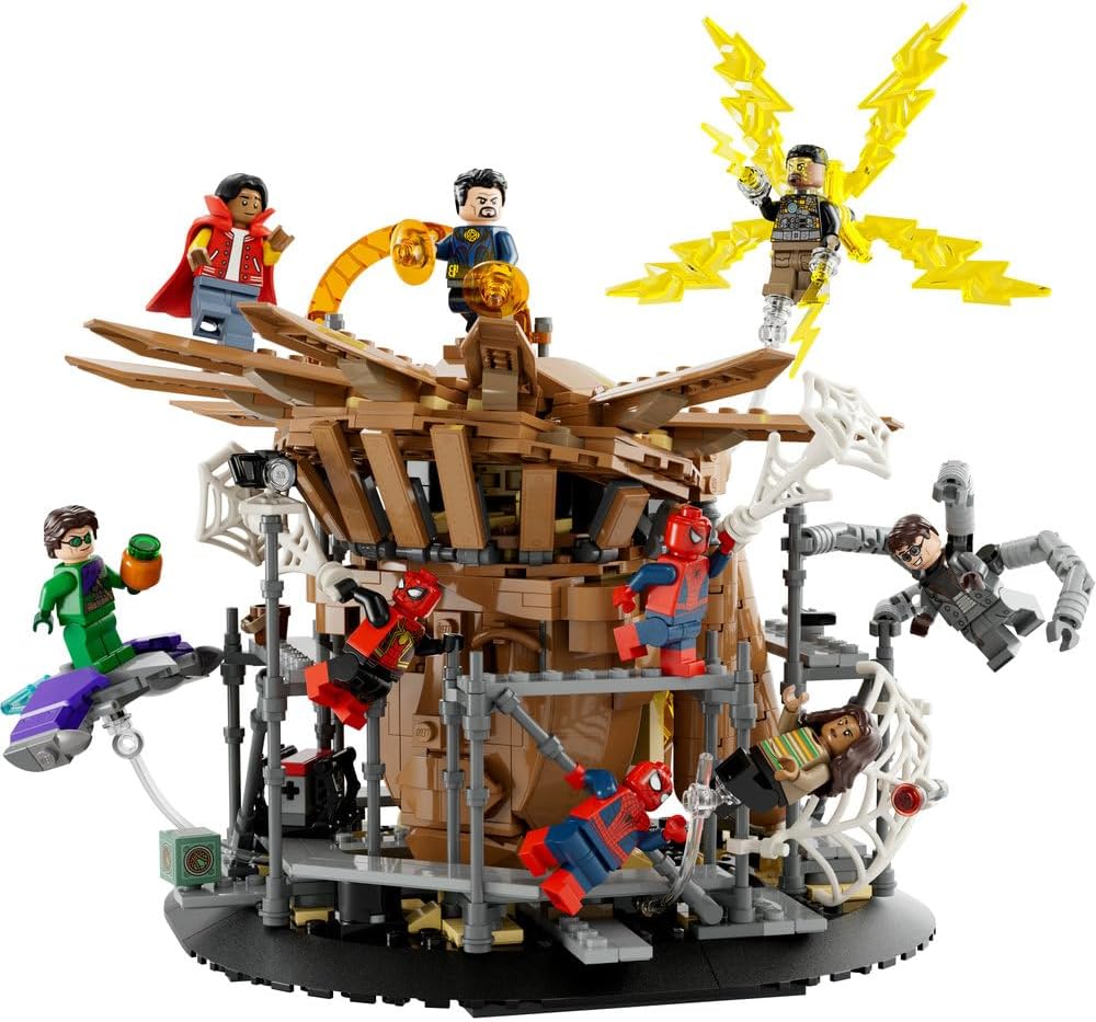 LEGO 76261 Marvel Spider-Man Final Battle Set, Recreate Spider-Man: No Way Home Scene with 3 Peter Parkers, Green Goblin, Electro, Sandman, Ned, Doctor Strange and MJ Minifigures, Collectible Model