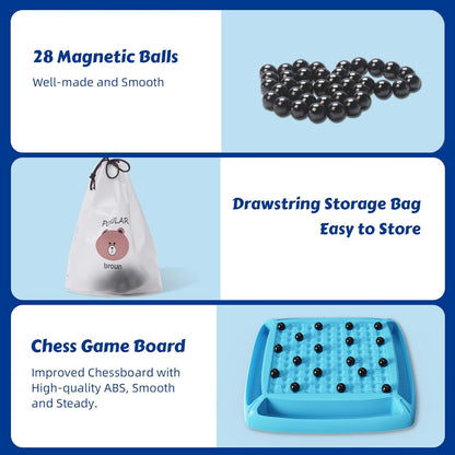Magnetic Chess Game, Fun Family Magnet Chess Game with 28pcs Stones, for Kids and Adults, Magnetic Gifts for Boys & Girls, 2-4 Players
