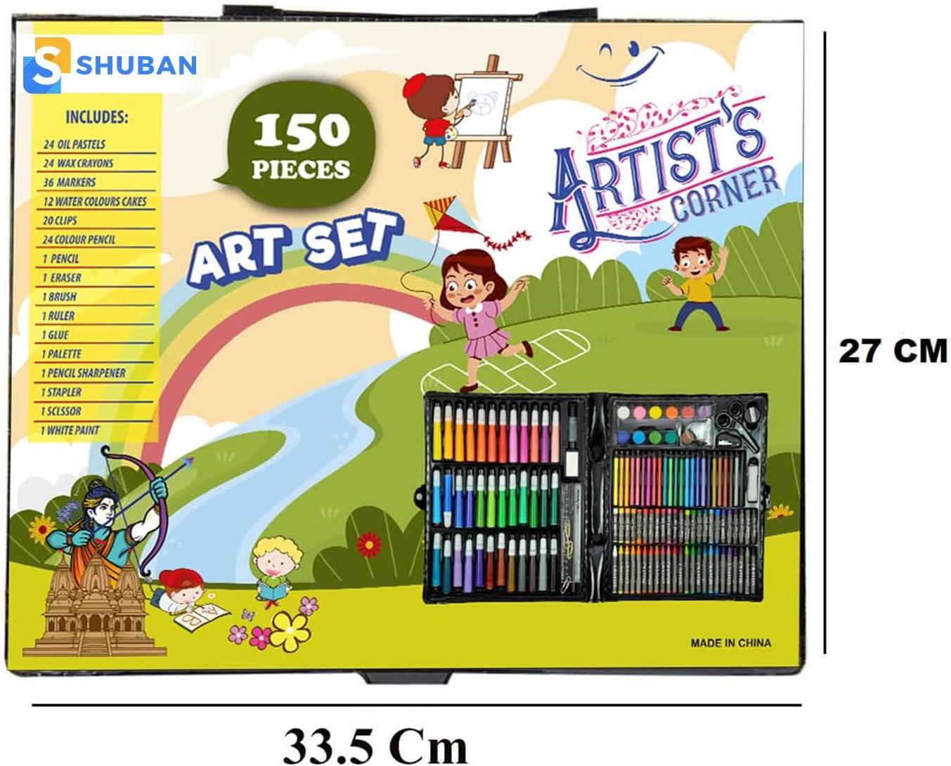 Shuban Art Supplies For Kids Deluxe Kids Art Set, Black