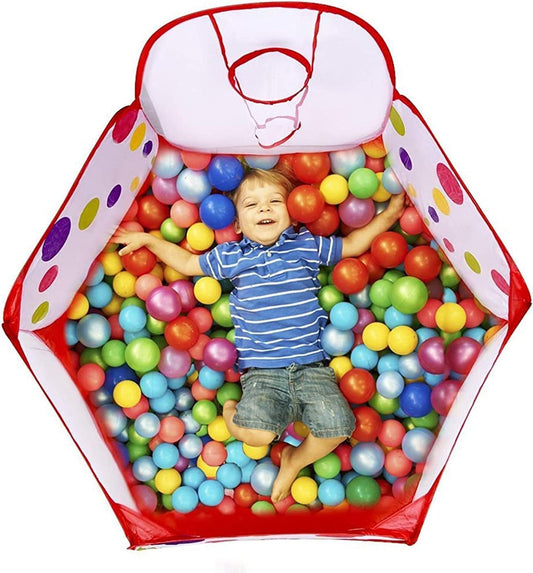Open play tent with balls