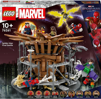 LEGO 76261 Marvel Spider-Man Final Battle Set, Recreate Spider-Man: No Way Home Scene with 3 Peter Parkers, Green Goblin, Electro, Sandman, Ned, Doctor Strange and MJ Minifigures, Collectible Model