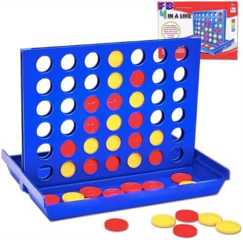 لعبة 4 في صف واحد من اف بي فاني باني، لعبة كونيكت عائلية كلاسيكية، احصل على لعبة استراتيجية 4 في صف واحد للاعبين، ألعاب لوحية للأولاد والبنات من سن 3 سنوات فما فوق، 6 أقراص احتياطية متضمنة، حجم متوسط