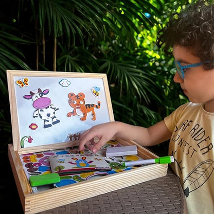 Happy Farm Magnetic Puzzle Board – Wooden Educational Toy (Ages 3+)