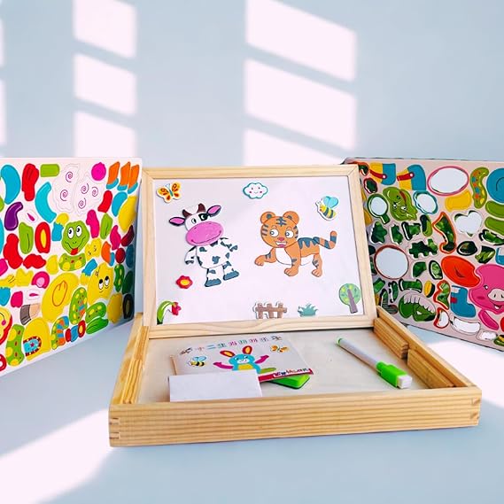 Happy Farm Magnetic Puzzle Board – Wooden Educational Toy (Ages 3+)