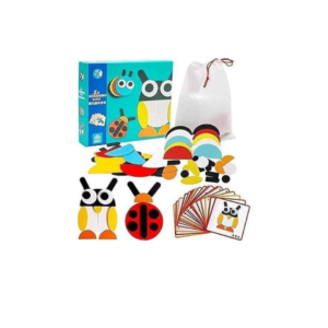 Animal Pattern Wooden Puzzle & Matching Game Set
