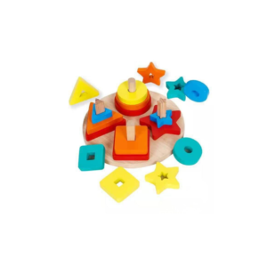 Wooden Shape Sorting & Stacking Puzzle Toy