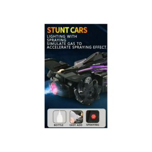 RC Stunt Car with LED Lights & Spray Effect – 360° Rotating Remote Control Car