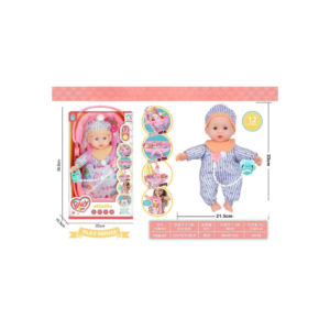 Interactive Baby Doll with Sound, Carry Bag & Pacifier – Soft Outfit Doll Playset (12 Sounds, Ages 3+)