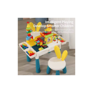 Kids Building Blocks Activity Table with Storage – Educational Play Table & Chair Set