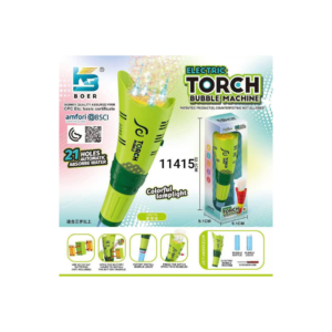 Electric Torch Bubble Machine – LED Light Automatic Bubble Blower