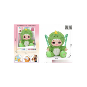 Soothing Dinosaur Plush Baby Doll with Music & Backpack Straps