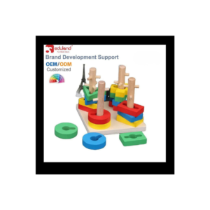 Wooden Shape Sorting & Stacking Board – Montessori Educational Toy for Toddlers