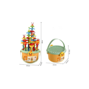 Mushroom Garden Building Blocks Bucket – Creative Stacking Toy Set