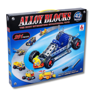 Alloy Blocks 42 Models DIY Construction Set – 261 Pieces Metal Building Kit | Educational STEM Engineering Toy for Kids