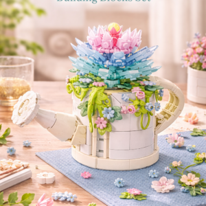 DIY Flower Watering Can Building Blocks – Creative Floral Decoration Set