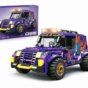 DIY Racing SUV Building Blocks – Creative Construction Car Set with Stickers & Slide Function | Kids Educational Building Toy 6+