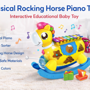 Musical Rocking Horse Piano Toy – Interactive Educational Baby Toy with Shape Sorter & Music Sounds (18M+)
