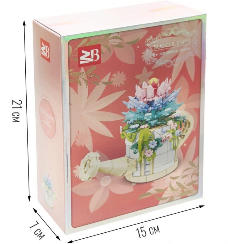 Botanical Succulents Building Set – Decorative Flower Pot Model (Creative Home Display Blocks)