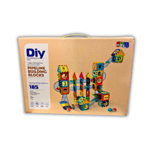 DIY Pipeline Building Blocks Set (185 Pieces) – 3D Creative Construction Toy for Kids | STEM Learning & Endless Building Fun