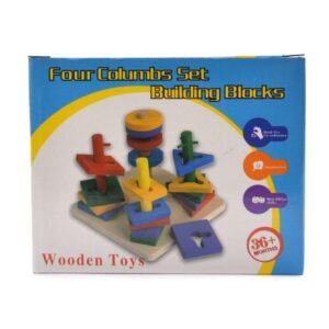 Four Columns Shape Sorting Wooden Puzzle – Educational Building Blocks