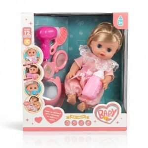 Baby Me Sweet Glam Care Doll – 12 Sounds Interactive Beauty & Feeding Set