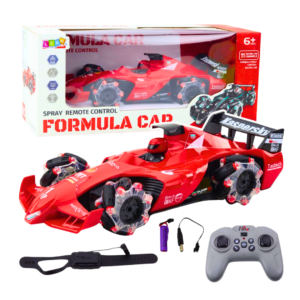 Spray Remote Control Formula Racing Car with Smoke Effect – 11-Channel RC Car, LED Lights & Gesture Control (Ages 6+)