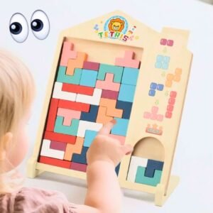 Wooden Tetris Educational Puzzle Toy for Kids – Creative Building Blocks & Brain Training Game