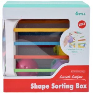 2-in-1 Baby Shape Sorting Sensory Box with Elastic Bands (6M+)