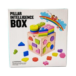 Wooden Shape Sorting & Stacking Intelligence Box – Montessori Educational Toy for Kids | Color Matching & Fine Motor Skills Development