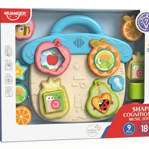 Huanger 2-in-1 Musical Shape Sorter & Sensory Puzzle House