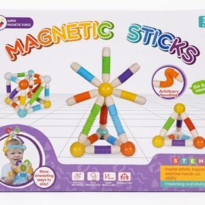 MagnaBuild™ STEM Magnetic Sticks & Sensory Balls Set – 3D Creative Building Kit 48 Pic